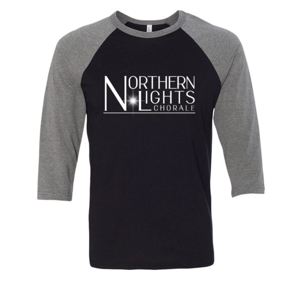 BELLA + CANVAS - Three-Quarter Sleeve Baseball Tee - Printed Logo Thumbnail