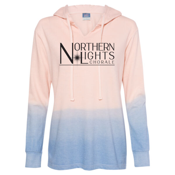MV Sport - Women's French Terry Ombré Hooded Sweatshirt - Printed Logo Thumbnail