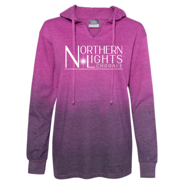 MV Sport - Women's French Terry Ombré Hooded Sweatshirt - Printed Logo Thumbnail